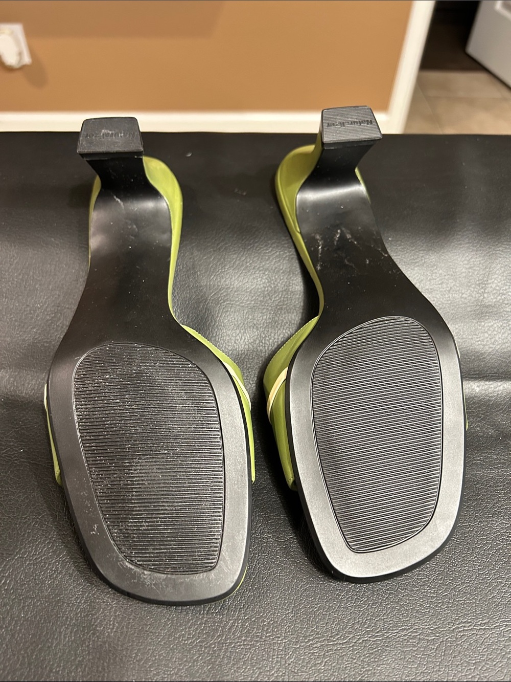 Naturalizer Olive Green and Cream Bow Slide Mules - Picture 6 of 6